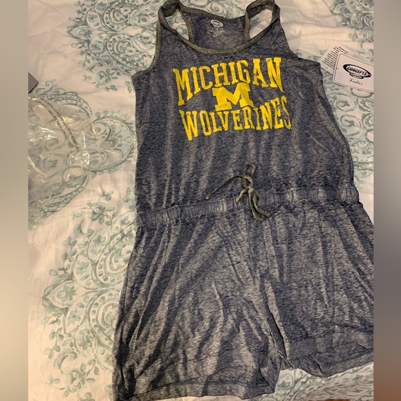 NWT University of Michigan heather navy blue romper size M - Picture 4 of 7